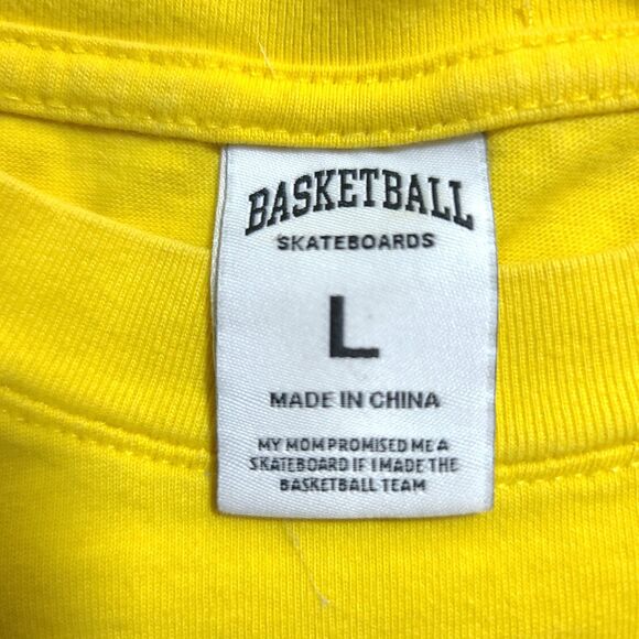 Basketball SkateBoards Mens Sweatshirt Tee Shirt Sz LG Yellow Long Sleeve EUC - Picture 6 of 11